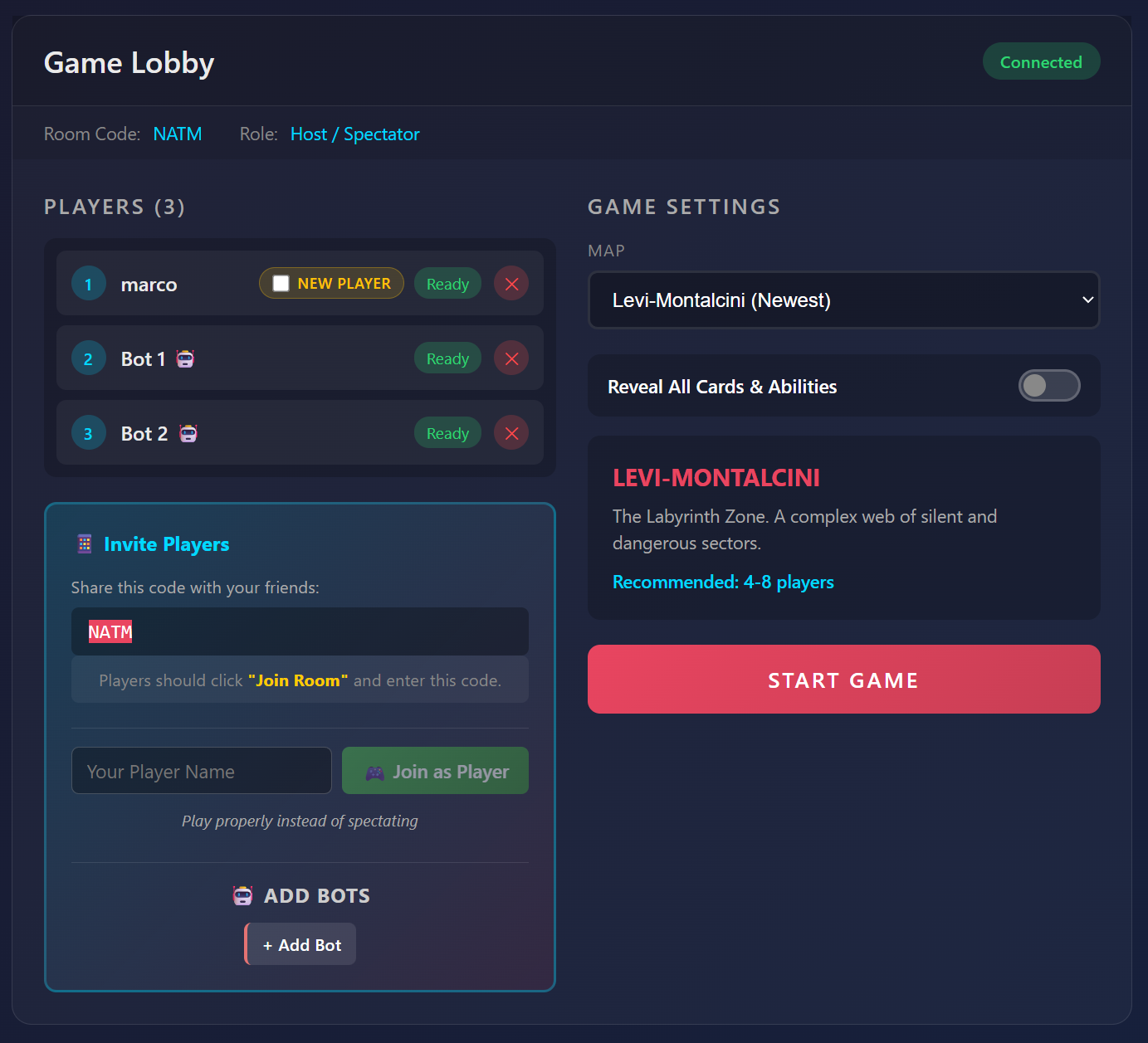 Lobby + Settings