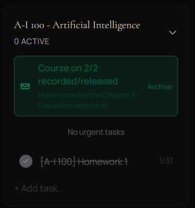 Notification visible in open project