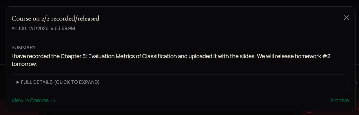 Notification detail
