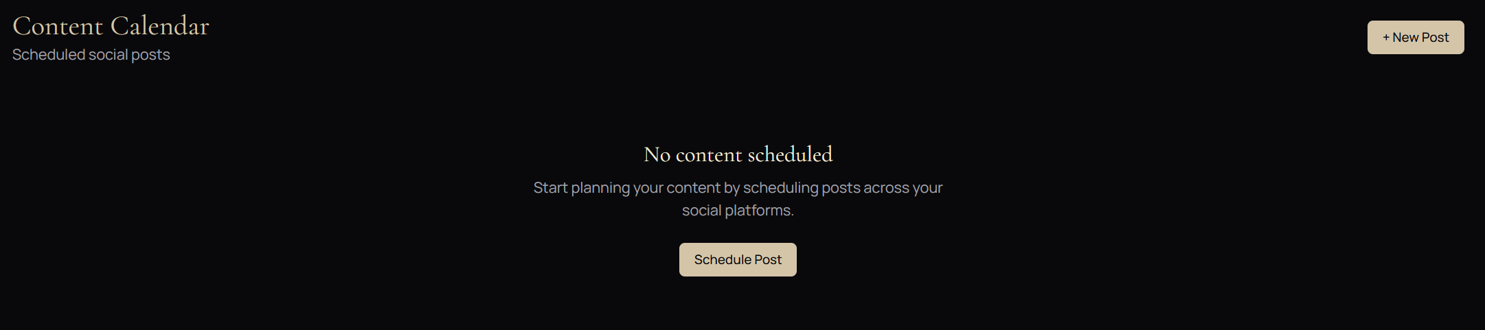 Content calendar