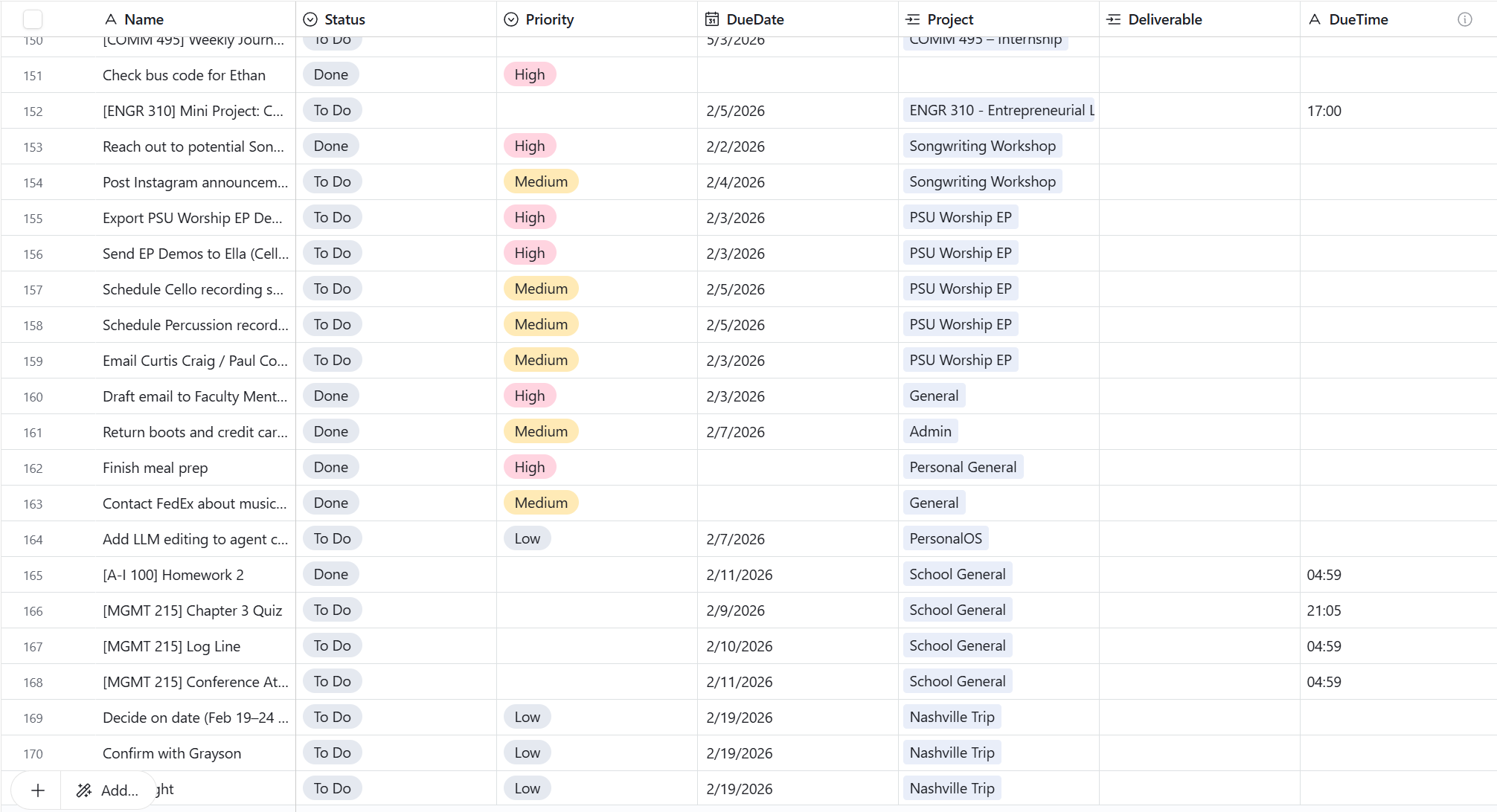 Airtable tasks