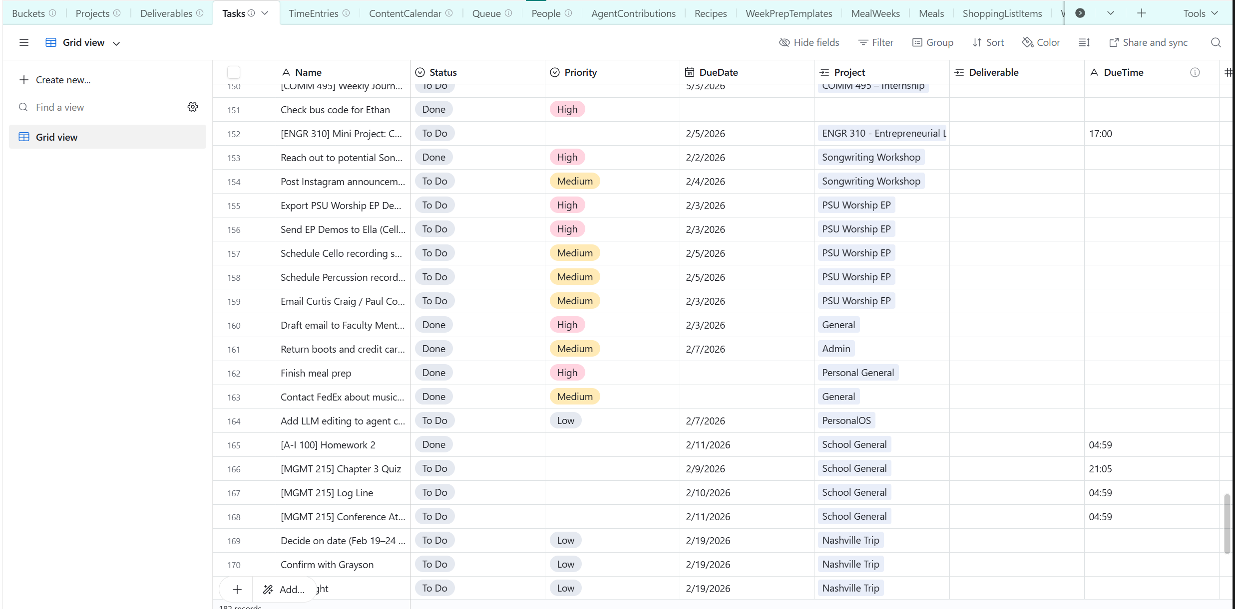 Airtable system tables