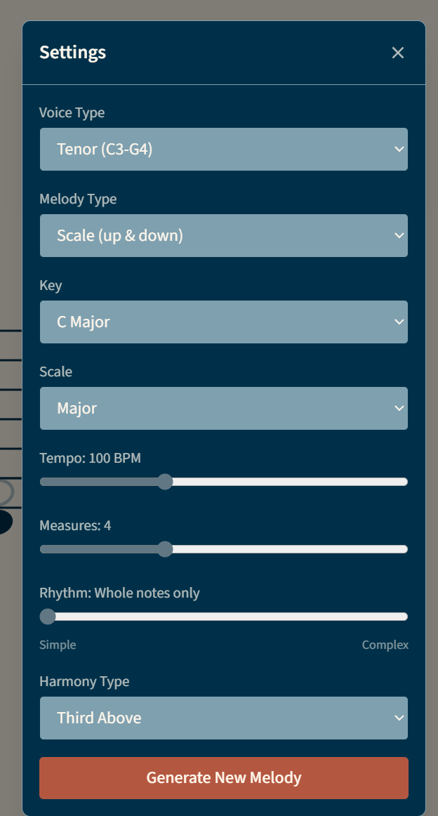 Harmony Settings